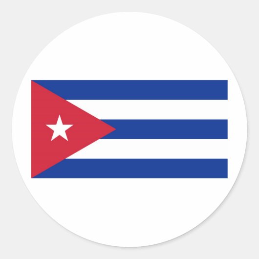 Cubaanse vlag ronde sticker (Voorkant)