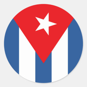 Cubaanse vlag ronde sticker