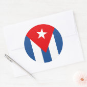 Cubaanse vlag ronde sticker (Envelop)