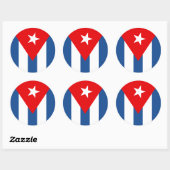 Cubaanse vlag ronde sticker (Vel)