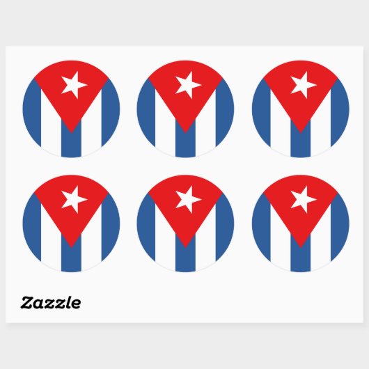 Cubaanse vlag ronde sticker (Vel)