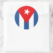 Cubaanse vlag ronde sticker (Tas)