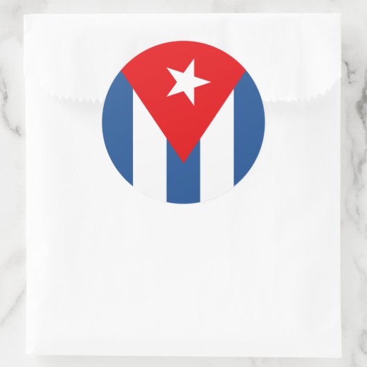 Cubaanse vlag ronde sticker (Tas)