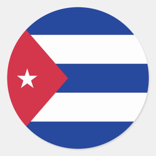 Cubaanse vlag ronde sticker (Voorkant)
