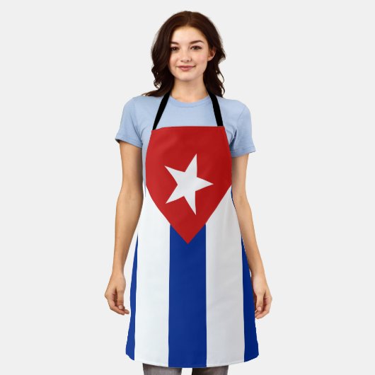 Cubaanse vlag schort (Gedragen)