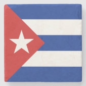 Cubaanse vlag stenen onderzetter (Voorkant)