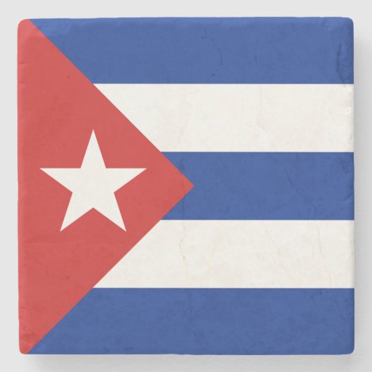 Cubaanse vlag stenen onderzetter (Voorkant)