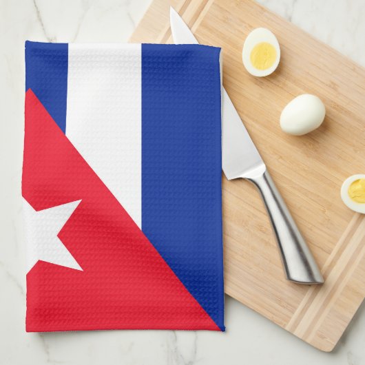 Cubaanse vlag theedoek (Quarter Fold)
