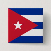 Cubaanse vlag vierkante button 5,1 cm (Voorkant)