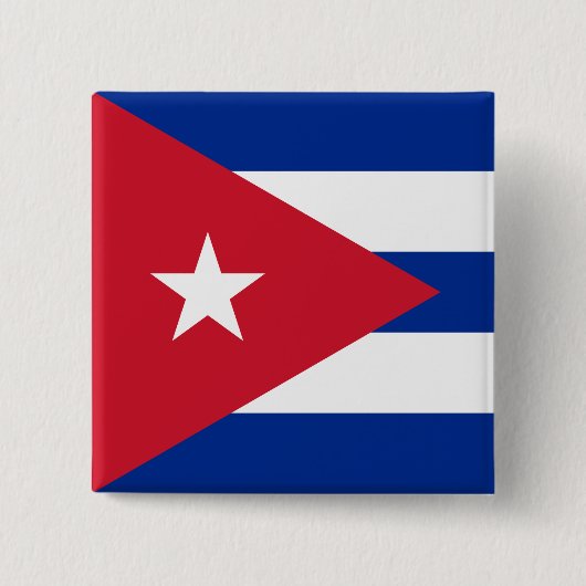 Cubaanse vlag vierkante button 5,1 cm (Voorkant)