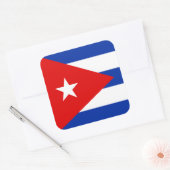 Cubaanse vlag vierkante sticker (Envelop)