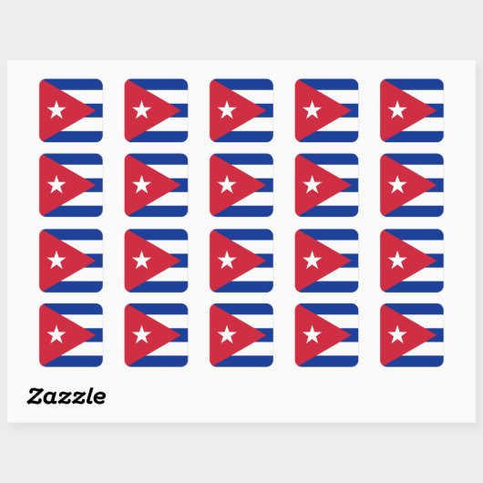 Cubaanse vlag vierkante sticker (Vel)