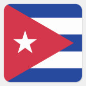 Cubaanse vlag vierkante sticker (Voorkant)