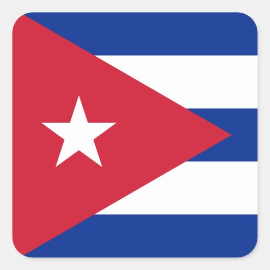 Cubaanse vlag vierkante sticker (Voorkant)