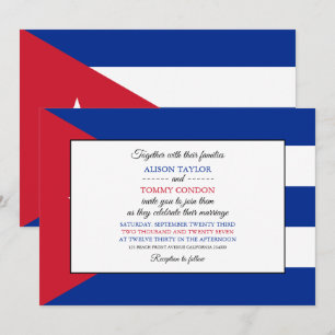 Cubaanse vlag, vlag van Cuba bruiloft Kaart