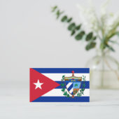 Cubaanse vlag & wapen, vlag van Cuba Visitekaartje (Staand voorkant)