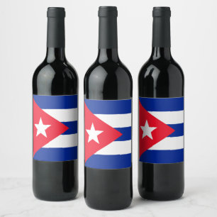 Cubaanse vlag wijn etiket