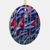 Cubaanse vlaggen, Havana, Cuba Keramisch Ornament (Rechts)