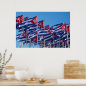Cubaanse vlaggen zwaaien poster (Keuken)