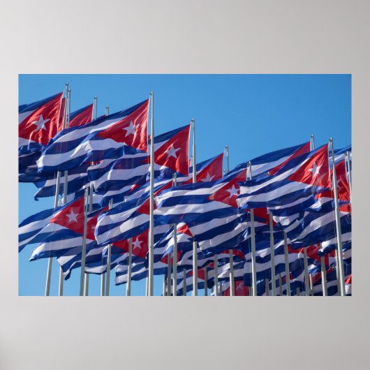 Cubaanse vlaggen zwaaien poster (Voorkant)