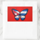 Cubaanse vlinder vlag op rood rechthoekige sticker (Tas)