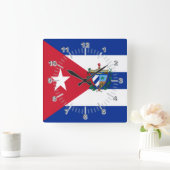 Cubaanse wapenschild vierkante klok (Huis)