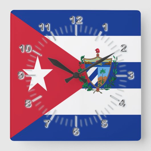 Cubaanse wapenschild vierkante klok (Voorkant)