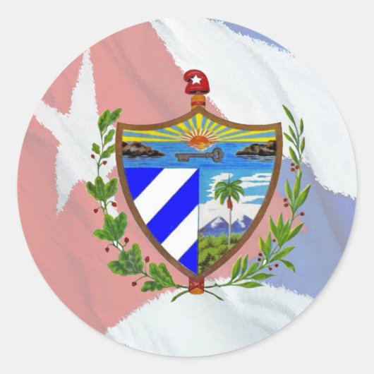 Cubaanse wapenstilstand op Cubaanse vlag Ronde Sticker (Voorkant)
