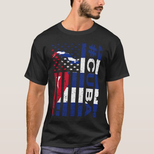 Cuban American Flag  Cuba USA Pride T-shirt (Voorkant)