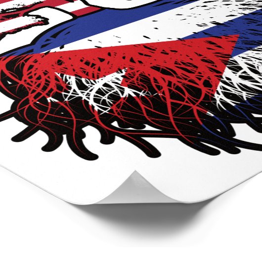 Cuban American USA Tree Roots Flag Poster (Hoek)