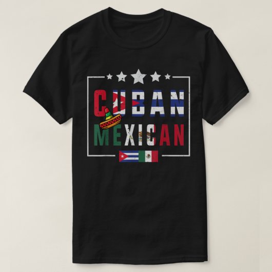 Cuban and Mexican Flag shirt Half Cuban Half Mexic (Design voorkant)