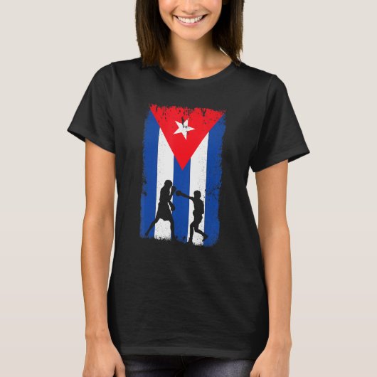 Cuban Boxing Cuba vlag T-shirt (Voorkant)