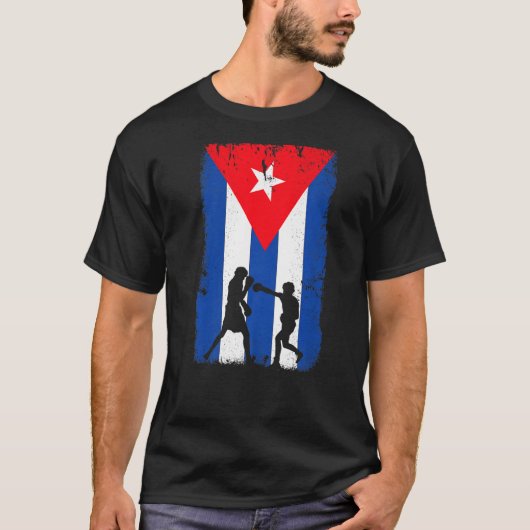Cuban Boxing Cuba vlag T-shirt (Voorkant)