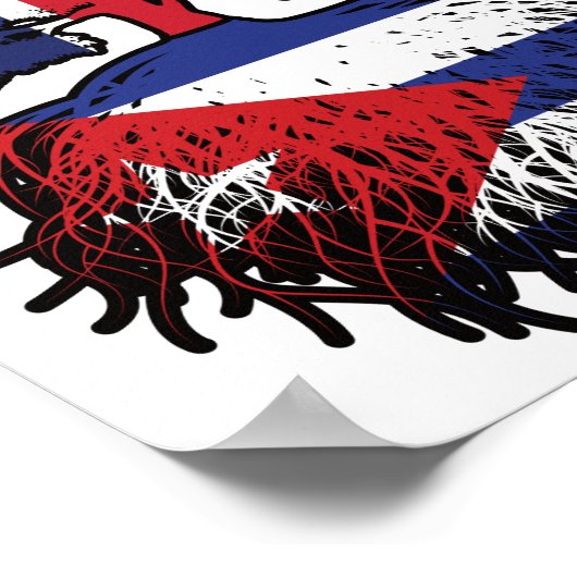 Cuban British UK Tree Roots Flag Poster (Hoek)