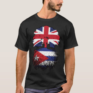 Cuban British UK Tree Roots Flag T-shirt