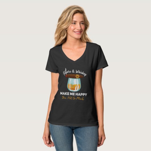 Cuban Cigar Whiskey  Scotch Drinker T-shirt (Voorkant volledig)