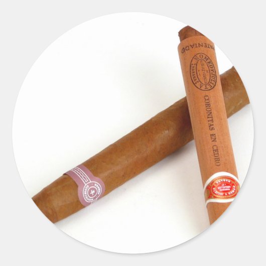 Cuban Cigars Ronde Sticker (Voorkant)