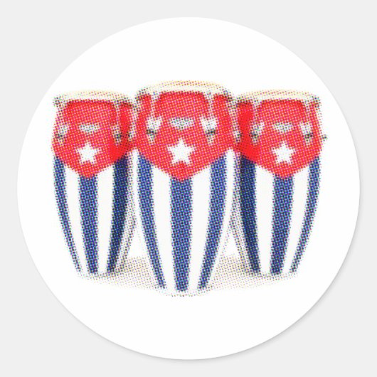 Cuban Congas Ronde Sticker (Voorkant)