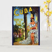 Cuban Dancer Vintage Travel Kaart (Gele Bloem)