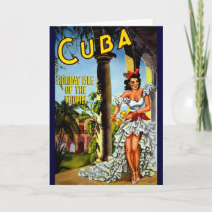 Cuban Dancer Vintage Travel Kaart