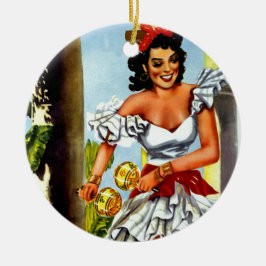 Cuban Dancer Vintage Travel Keramisch Ornament