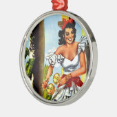 Cuban Dancer Vintage Travel Metalen Ornament (Links)