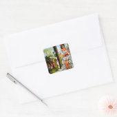 Cuban Dancer Vintage Travel Vierkante Sticker (Envelop)