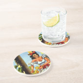 Cuban Dancer Vintage Travel Zandsteen Onderzetter (Zijkant)