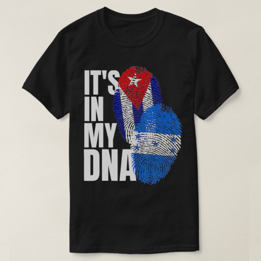 Cuban en Hondurese DNA-vlag Mi T-shirt (Design voorkant)