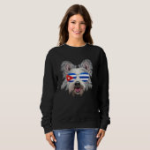 Cuban Flag Berger Picard Dog Cuba Pocket Trui (Voorkant volledig)
