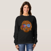 Cuban Flag Brown Poodle Dog Cuba Pocket Trui (Voorkant volledig)
