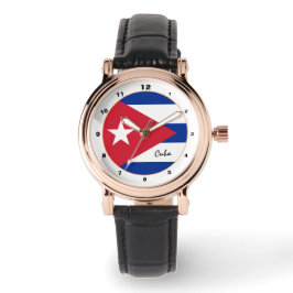 Cuban Flag & Cuba trendy mode / design horloge