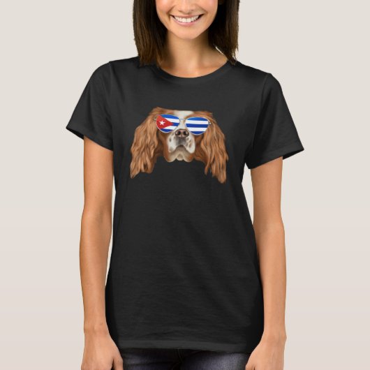 Cuban Flag English Toy Spaniel Dog Cuba Pocket T-shirt (Voorkant)