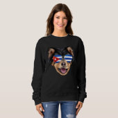 Cuban Flag Finnish Lapphund Dog Cuba Pocket Trui (Voorkant volledig)